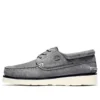 3-gaats oxfordschoenen met smalle pasvorm en sleehak “Medium Grey Suede”