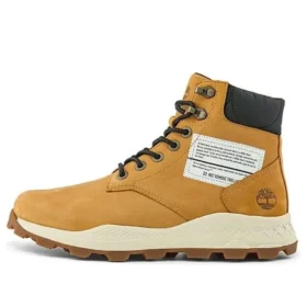 6-Inch Brooklyn laarzen met rits aan de zijkant “Wheat Nubuck met zwarte gewatteerde kraag”