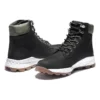 6 inch Brooklyn laarzen met rits aan de zijkant “Zwart nubuck met groene gewatteerde kraag”