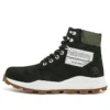 6 inch Brooklyn Side Zip Wide Fit laarzen “Zwart nubuck met groene gewatteerde kraag”