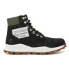 6 inch Brooklyn Side Zip Wide Fit laarzen “Zwart nubuck met groene gewatteerde kraag”