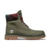 6-Inch Premium laarzen “Donkergroen nubuck met camouflagekraag”