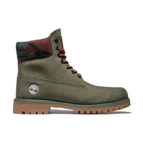 6-Inch Premium laarzen “Donkergroen nubuck met camouflagekraag”