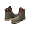 6-Inch Premium laarzen “Donkergroen nubuck met camouflagekraag”