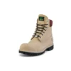 6-Inch Premium waterdichte laarzen “Beige nubuck met bordeauxrode kraag”