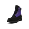 6-Inch Premium Waterproof Boot met brede pasvorm “Zwart nubuck met paars”