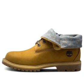 Authentic Waterproof Roll-Top laarzen met bloemenprint “Wheat Grey”