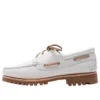Authentieke handgenaaide bootschoenen “White Full Grain”