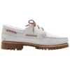 Authentieke handgenaaide bootschoenen “White Full Grain”