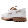 Authentieke handgenaaide bootschoenen “White Full Grain”