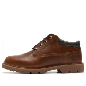 Basic leren waterafstotende Oxford-schoenen “Bruin”