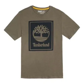 Bedrukt casual T-shirt met ronde hals en korte mouwen, koppelstijl, groen