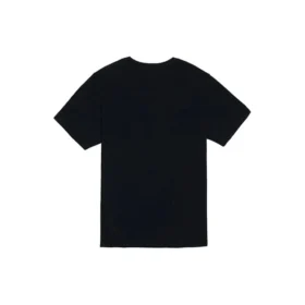 Bedrukt casual T-shirt met ronde hals en korte mouwen, koppelstijl, zwart