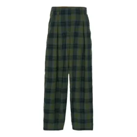 Broek met ruitjesprint “Olijfgroen Blauw”