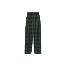 Broek met ruitjesprint “Olijfgroen Blauw”