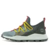 Brooklyn leren en stoffen Oxford-sneakers “Medium Grey Mesh with Red”