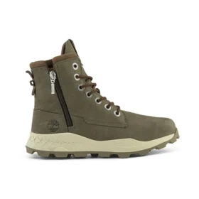 Brooklyn Side Zip Wide Fit-laarzen “Donkerbruin”