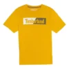 Casual losvallende T-shirt met ronde hals, print en korte mouwen, koppelstijl, geel