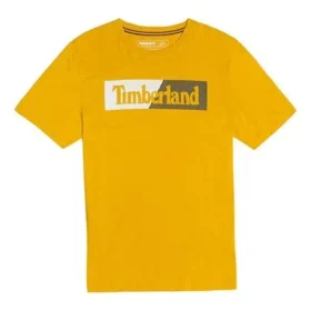 Casual losvallende T-shirt met ronde hals, print en korte mouwen, koppelstijl, geel