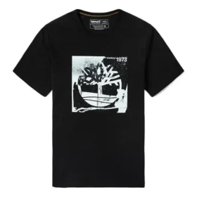 Casual ronde kraag met print voor heren, zwart