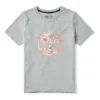 Casual T-shirt met ronde hals en korte mouwen, bedrukt, grijs