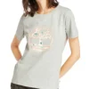 Casual T-shirt met ronde hals en korte mouwen, bedrukt, grijs