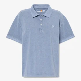 Damespoloshirts met korte mouwen van geverfd piqué Damespoloshirts met korte mouwen van geverfd piqué