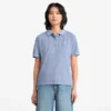 Damespoloshirts met korte mouwen van geverfd piqué