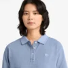 Damespoloshirts met korte mouwen van geverfd piqué