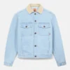Denimjas met corduroy kraag Denimjas met corduroy kraag