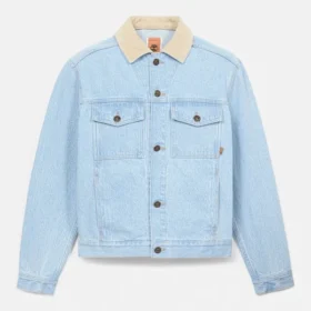 Denimjas met corduroy kraag