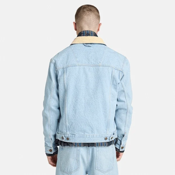 Denimjas met corduroy kraag Denimjas met corduroy kraag