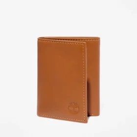 Drievoudige Trifold portemonnee van glad leer voor heren