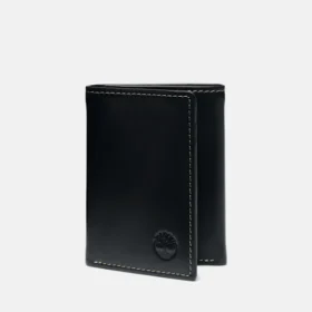 Drievoudige Trifold portemonnee van glad leer voor heren