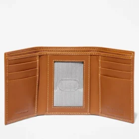 Drievoudige Trifold portemonnee van glad leer voor heren