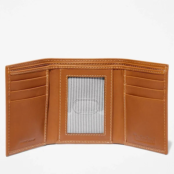Drievoudige Trifold portemonnee van glad leer voor heren Drievoudige Trifold portemonnee van glad leer voor heren