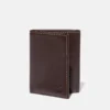 Drievoudige Trifold portemonnee van glad leer voor heren in Bruin Drievoudige Trifold portemonnee van glad leer voor heren in Bruin