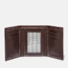 Drievoudige Trifold portemonnee van glad leer voor heren in Bruin Drievoudige Trifold portemonnee van glad leer voor heren in Bruin