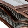 Drievoudige Trifold portemonnee van glad leer voor heren in Bruin Drievoudige Trifold portemonnee van glad leer voor heren in Bruin