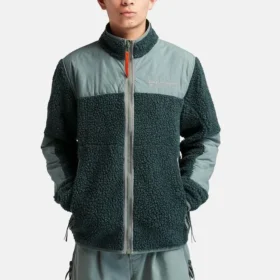 Earthkeepers by Raeburn fleecejas met hoge pool “Balsam Green”