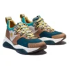 Emerald Bay Mixed-Media Sneakers “Teal Multi-Color”