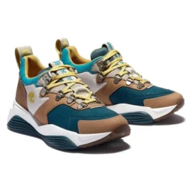Emerald Bay Mixed-Media Sneakers “Teal Multi-Color”