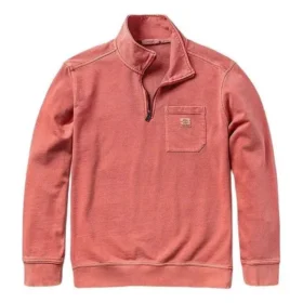 Garment Dye Quarter Zip Sweatshirt “Hot Sauce”