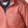 Garment Dye Quarter Zip Sweatshirt “Hot Sauce”
