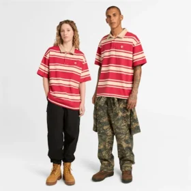Gestreepte rugbypoloshirt met korte mouwen Gestreepte rugbypoloshirt met korte mouwen