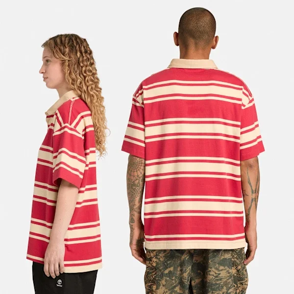 Gestreepte rugbypoloshirt met korte mouwen Gestreepte rugbypoloshirt met korte mouwen