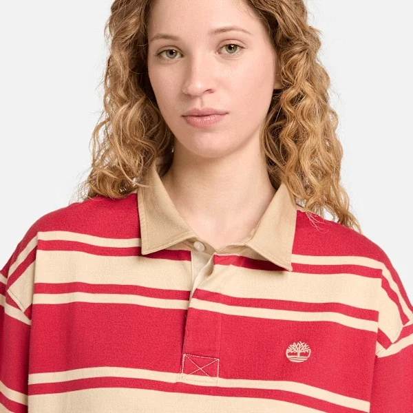 Gestreepte rugbypoloshirt met korte mouwen Gestreepte rugbypoloshirt met korte mouwen