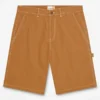Gewassen canvas werkbroek korte broek