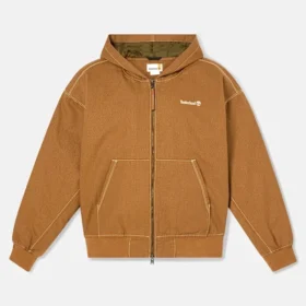 Gewassen duck canvas Bomberjack met capuchon