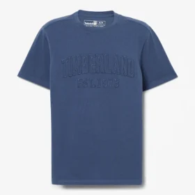 Gewassen T-shirt met geborduurd logo voor heren